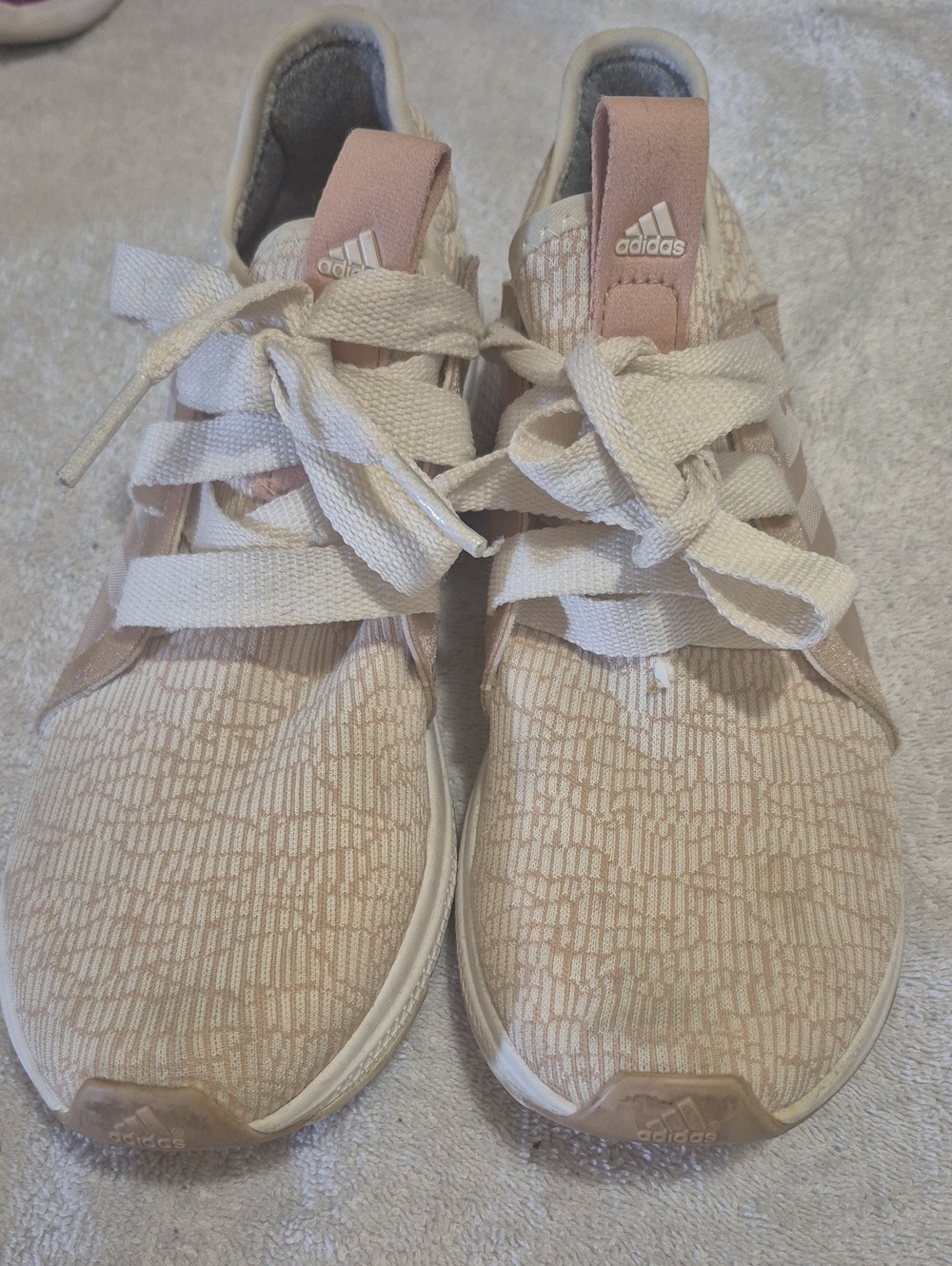 adidas Edge Lux Women’s Blush Pink Knit Athletic Sneakers
